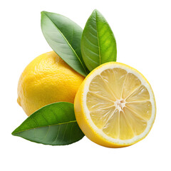 lemon isolated on white on transparent background png