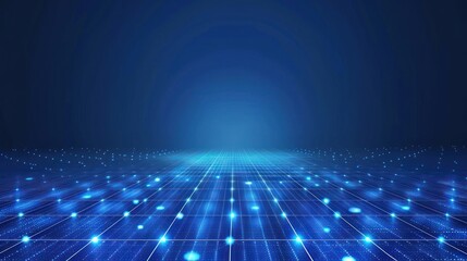 Abstract Blue Grid: A Digital Landscape