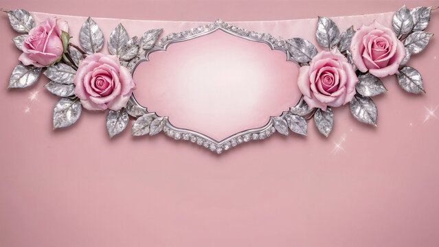 The banner features a pink background adorned with sparkling silver roses, evoking a feminine feel with a romantic and love-inspired concept
Steps: 30, Sampler: DPM++ 2t