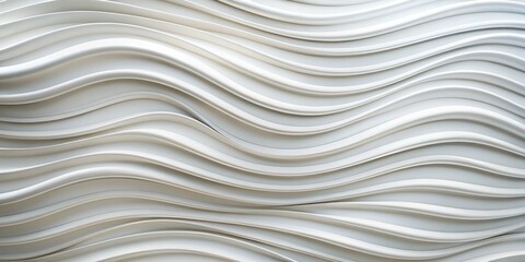 White Wave Wall, Abstract, Architectural, 3D, Pattern