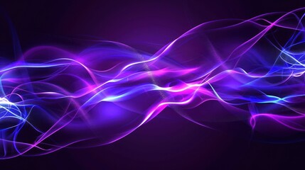 Obraz premium Abstract Purple and Blue Glowing Waves