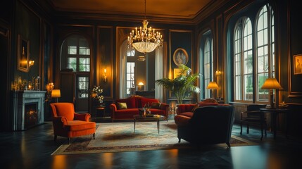 luxury classic mansion drawing room