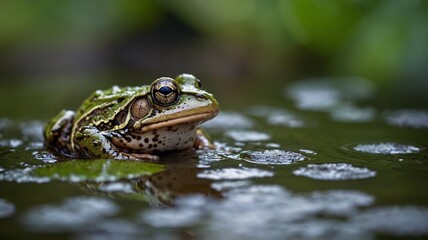 Obraz premium close-up of a frog in its natural environment