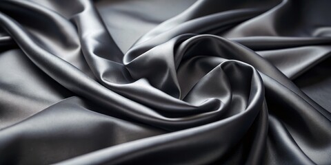 Obraz premium Silver Satin Drape, Smooth, Luxury, Fabric, Texture