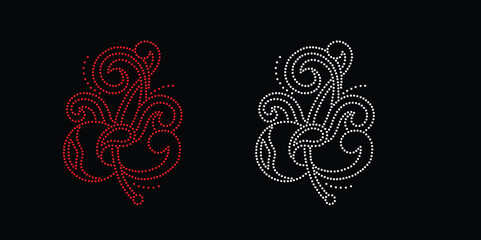 Rhinestone flower vector Design. Unique modern rhinestone flower vector design, element vector design for Illustration of rhinestones in the form of a necklace. Flower Transfer Rhinestone.