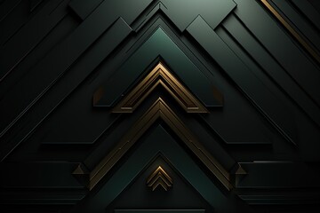 Obraz premium Abstract geometric pattern with black and gold lines.