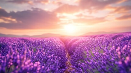 Lavender Field at Sunset