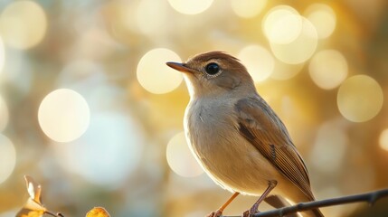 A Tiny Bird Perched on a Branch