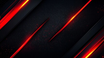 A sleek, modern graphic design featuring dark tones with vibrant red accents, ideal for tech or gaming themes.