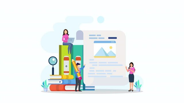 Copywriter 2d video animation 4k clip