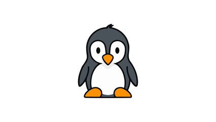 minimalism cute illustration of a penguin sign/icon/symbol