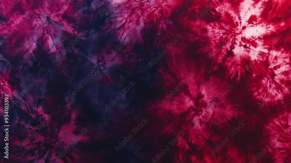 Leinwandbilder artistic tie-dye background with deep reds and purples blending into a complex, abstract design.