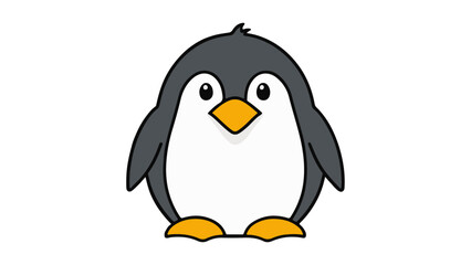 cute big fat penguin illustration in vector