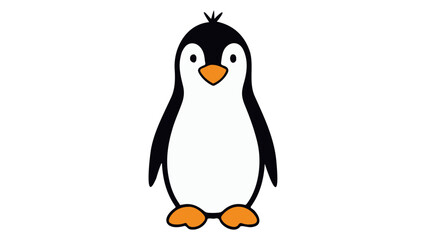 simple tall penguin vector illustration