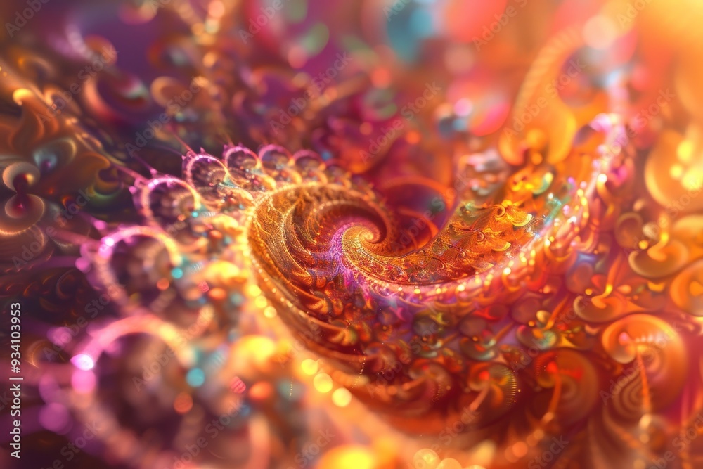 Poster an abstract background with swirling patterns and vibrant colors