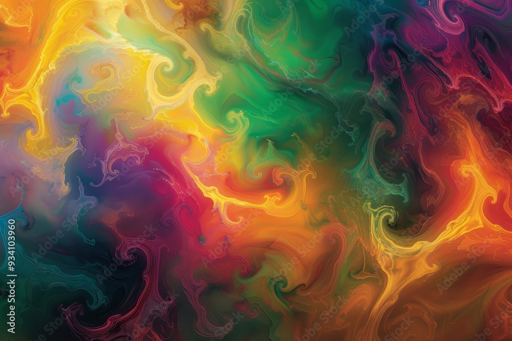 Poster an abstract background with swirling patterns and vibrant colors