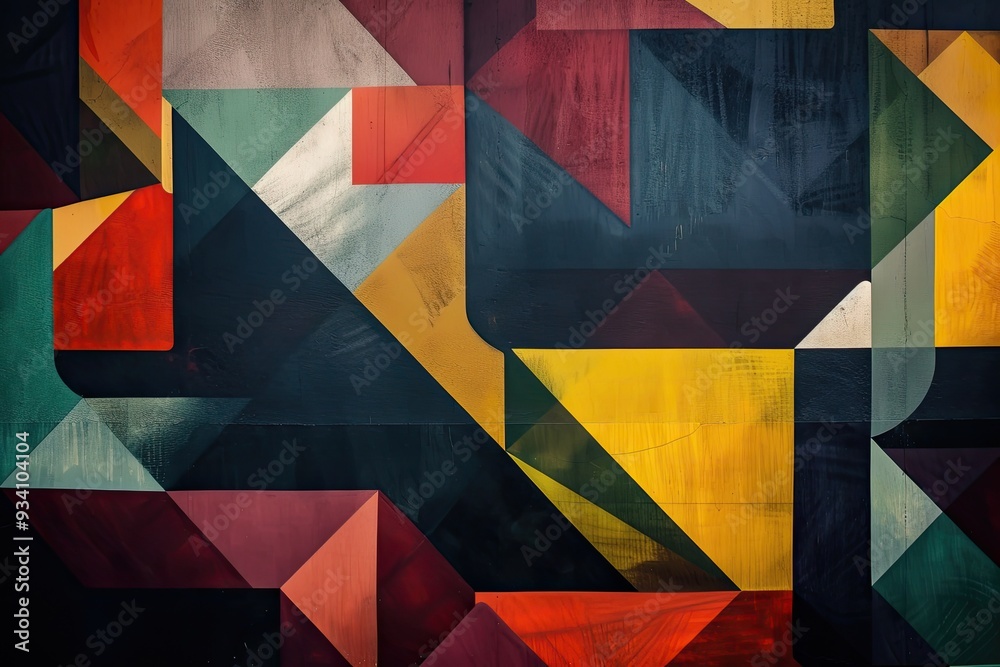 Aufkleber an abstract pattern with geometric shapes overlapping