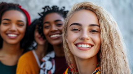 Fototapeta premium Joyful group of women representing diversity, inclusion, and belonging (DEIB)