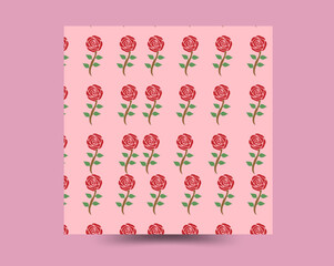 Stylish flower line rose pattern background