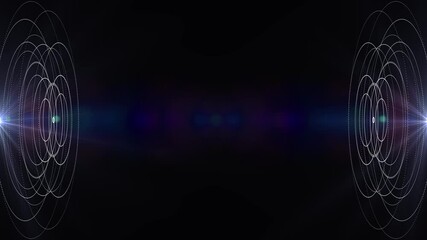 Digital cyberspace with particles and Digital data network connections. Abstract technology data flow, blue digital glowing grid, connection concept, big data, futuristic background, seamless loop - Powered by Adobe