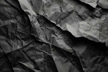 black and white photo of crumpled paper, Paper textures in textured and crumpled surfaces, adding tactile quality