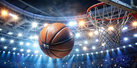 Basketball Soaring Towards the Net, Sports , Game , Competition , Arena