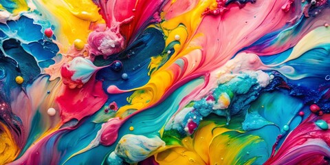 Abstract Swirling Colors - Macro Photography of Paint Mixing, abstract art , acrylic paint , macro photography , colorful art