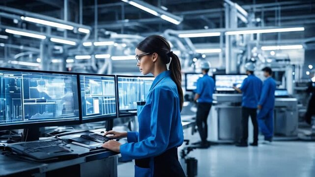 デジタル化と接続技術を活用し未来の産業製造を推進するエンジニアと専門家チーム