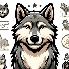 Naklejka premium A Sophisticated and Elegant Wolf: The Logo that Combines High-Quality Craftsmanship and Modern Aesthetic