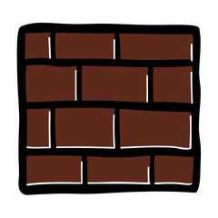 Brick Wall Hand Drawn Doodle Icon on a isolated white background (2)
