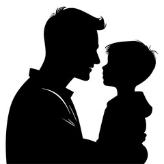 father with child silhouette

