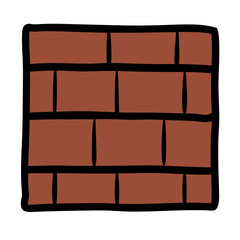 Brick Wall Hand Drawn Doodle Icon on a isolated white background (8)