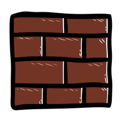 Brick Wall Hand Drawn Doodle Icon on a isolated white background (15)