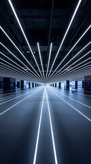 Obraz premium Abstract Lines in Dark Hallway