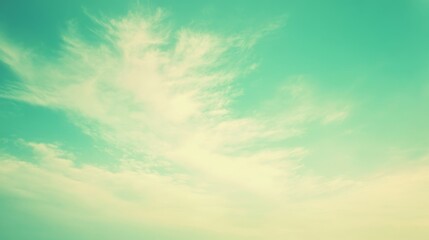 Fototapeta premium Peaceful sky with soft green and blue hues