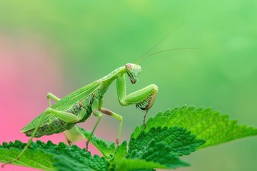 A close-up of a green dragonfly perched on a branch in a sunny meadow. Beautiful simple AI generated image