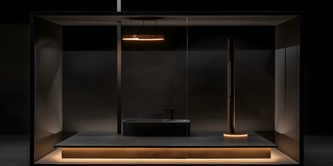 Modern Minimalist Bathroom Design With Black And Gold Accents