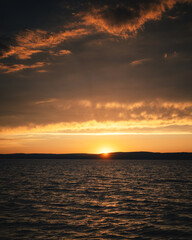 Fototapeta premium Amazing sunset over lake Balaton in summer