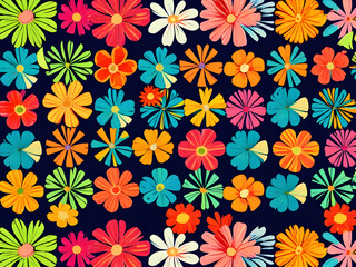 Fototapeta premium seamless pattern with flowers,Ai generated 