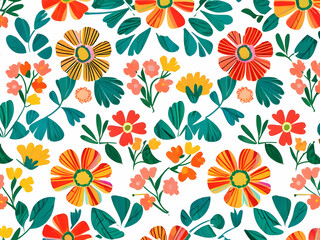 Fototapeta premium seamless pattern with flowers ,Ai generated 