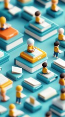 Ai-driven exam preparation with students studying in a modern classroom environment