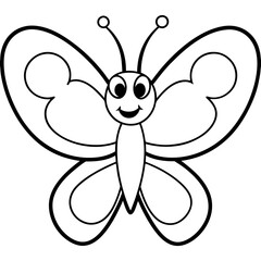 illustration of a cartoon dragonfly line art