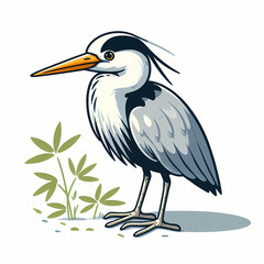 Fototapeta premium vector design of Heron against white background 