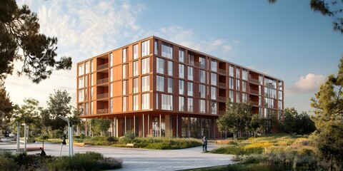 Modern Architecture Building with Green Landscape