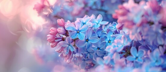 Fototapeta premium Spring Lilac Blooming In Blue And Purple Colors