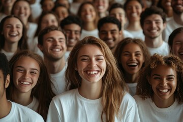 A large group of people gathered in front of a stage, possibly waiting for an event or performance to begin, Generative AI