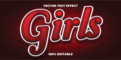 Girly editable vector text effect