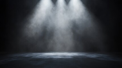Fototapeta premium A dark, moody background with a spotlight effect in the center, ideal for highlighting text
