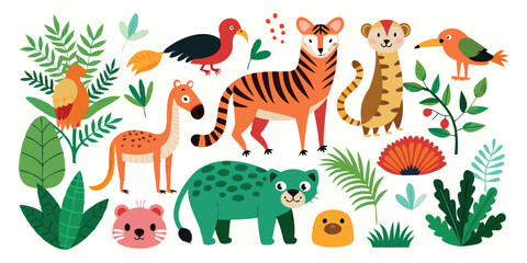 set of animals character vector illustrations