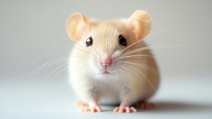 Cute Little Rat on Light Grey Background

